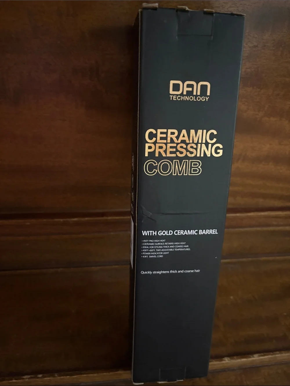 Ceramic Pressing Hot Comb — Black and Gold